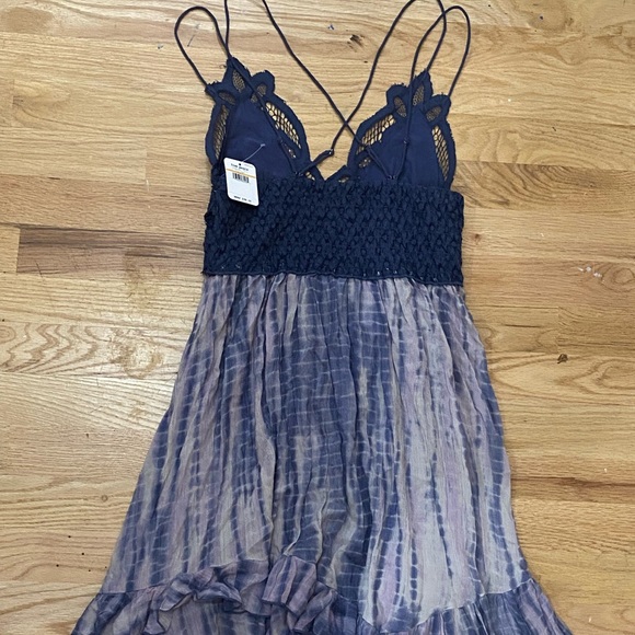 Adella NEW with tags Free People blue combo Strappy tie dye sundress small - Picture 4 of 14